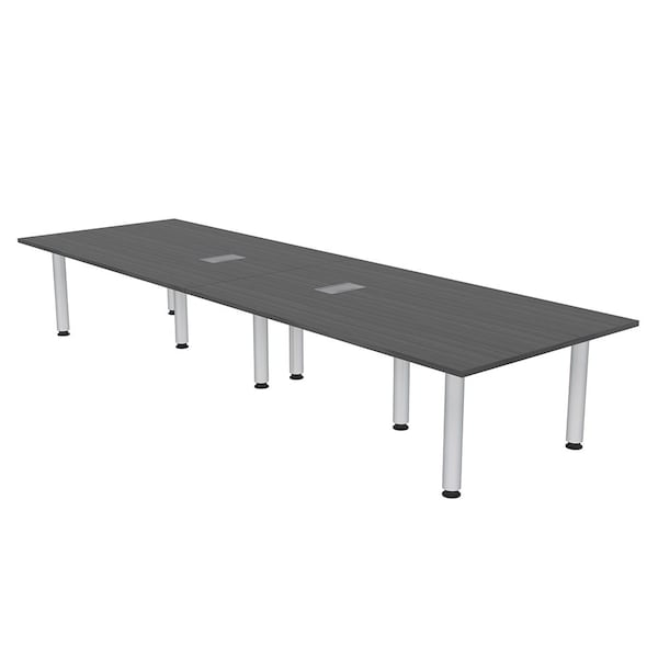 45 in W, 120 in L, 29 in H, Engineered Wood Top, Grey